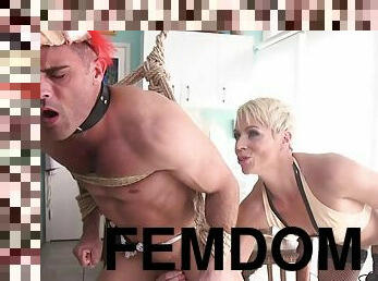 strap-on, brudar, milf, leksak, hardcore, mamma, bdsm, slav, dildo, fetisch