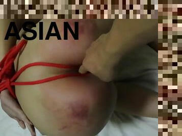 asia, bdsm-seks-kasar-dan-agresif, cina, bondage-seks-dengan-mengikat-tubuh, pukulan-di-pantat