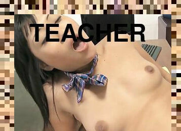 asiático, colegiala-schoolgirl, delgada, profesora, polla-enorme, adolescente, hardcore, japonés, facial, polla