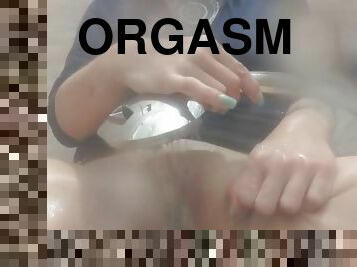 bañando, clítoris, enorme, orgasmo, ducha