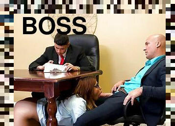 Latina Secretary Hazel Heart Sucks Bosses Cock