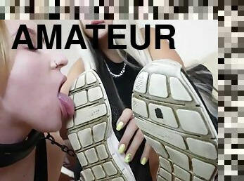 Lesdom foot and sneakers fetish amateur porn