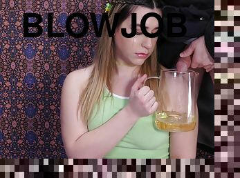 Piss drinking dominated BLOWJOB bitch