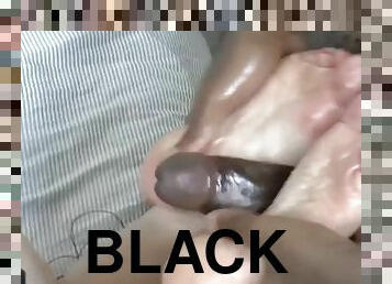 Gilf Giving Footjob To Big Black Penis