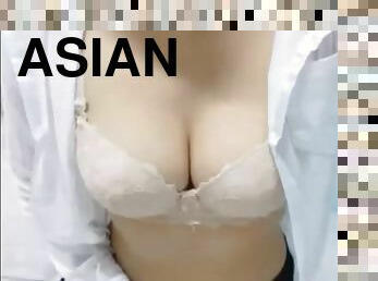 asia, pantat, payudara-besar, mastubasi, orgasme, dewasa, ibu, thailand, akademi, normal