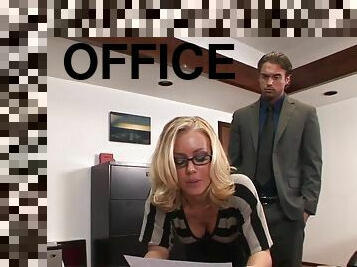 Office sex with busty blonde Secretary in eyeglasses Nicole Aniston - hardcore with cumshot