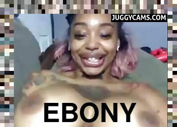 ebony huge tits and anal on cam - big tits