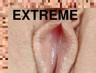 extrem, masturbation, fitta-pussy, brudar, leksak, dildo, action, underskön, brunett