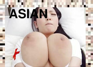 asiatique, cul, gros-nichons, énorme, masturbation, infirmière, mature, babes, milf, japonais