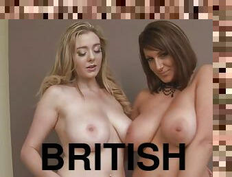 Big breasted British hotties Sapphire and Lexi - petting and boob play