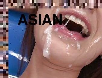 asiatique, poilue, chatte-pussy, ados, jouet, japonais, trio, pieds, salope, chienne