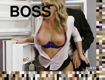Stunning lingeria clad secretary Jessa Rhodes ravaged by her boss