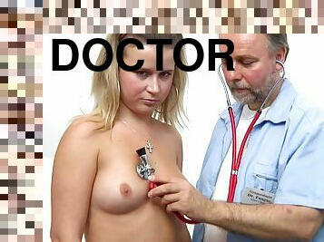 Small-Titted Vixen Comes To Bearded Doctor For Freaky Gyno Exam