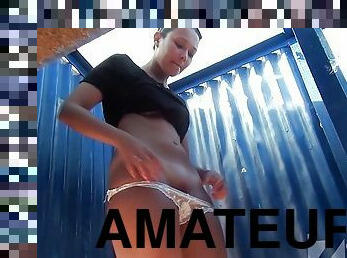 pussy, amatør, babes, kamera, strand, voyeur, barbert