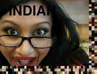 Exotic brown Indian girl Jasmine teasing solo in kitchen in amazing joi clip