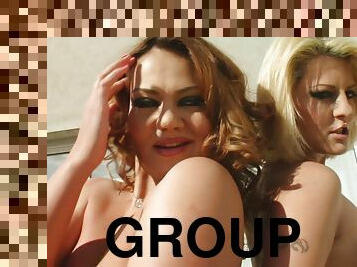 anal, üstüneyüzüne-boşalma, vajinadan-sızan-sperm, grup-sex, ikişerli, sarışın, içine-işleme