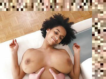 Compilation of ebony coeds playing with their huge breasts for you.