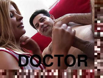 Doctor consulted by her nurse - low quality