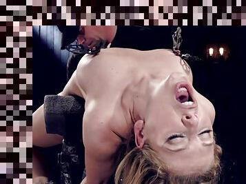 Stunning blondie in strange devices bondage