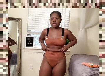 Phat ass ebony trying panties 31