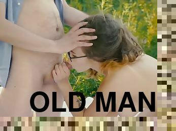 OLD4K. Girl cant resist sexual urge and gets drilled by old man