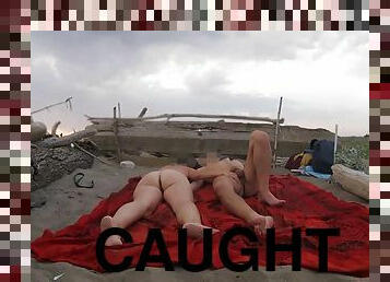 Strangers caught us masturbating on a nude beach in the Canary dunes of Maspalomas with a cumshot Part 2 - MissCreamy