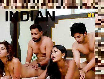 Indian swingers - amateur foursome porn with exotic brunette babes
