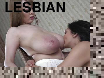 euro mom Nadine J and Hitomi Tanaka - interracial lesbian sex, Asian tits