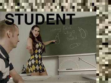 Lucky student gets to fuck his classmate and teacher - Big dick