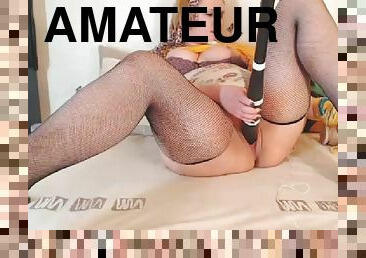 bouteille, amateur, bdsm, belle-femme-ronde, webcam, gode, insertion