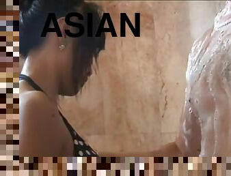 asiático, banhos, babes, punheta, massagem, pés, chuveiro