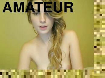 mastürbasyon-masturbation, amatör, genç, web-kamerası, sevimli