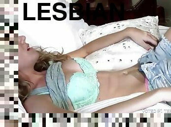 This lesbian porn shows two adorable teenage sluts