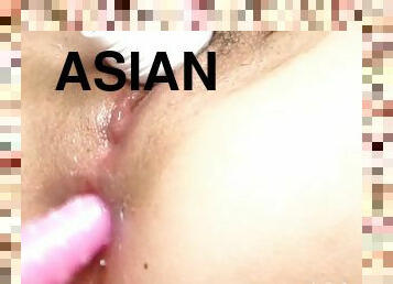 Stimulating asian anal with vegetables