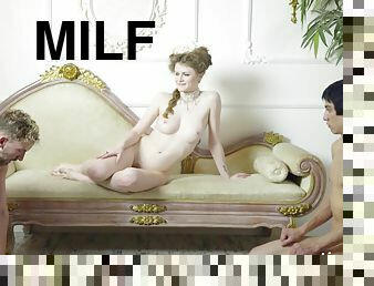 Superb MILF's Sexual Fantasy with Her Sex Slaves