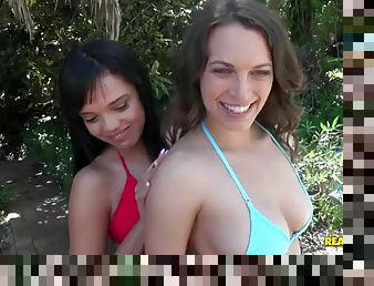 Outdoor threesome with JMac, Lily Love & Stacey Foxxx