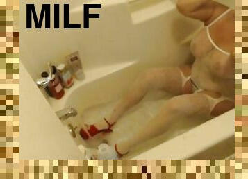 baignade, gros-nichons, amateur, milf, pieds, bas, fétiche, douche, solo, blanc