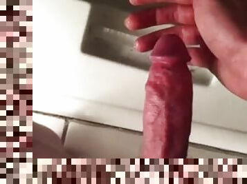 My big hard cock pissing in my own hand