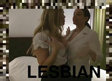 lesbisk, milf, tonåring, gruppknull