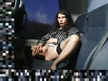 Risky Public Bus Girl Masturbation Of Hairy Pussy! Many People Around!