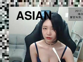 asiatique, gros-nichons, masturbation, chatte-pussy, amateur, ados, webcam, solo, fumer, coréen