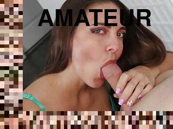 amateur, babes, fellation, point-de-vue, brunette, érotique, réalité, bite