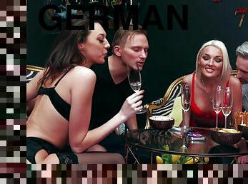 German euro swingers: wenn singer sich treffen und ficken - lesbians, foursome