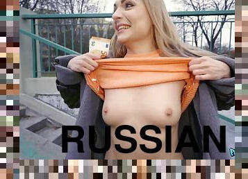 Hot Russian MILF was ready to do everything for money!