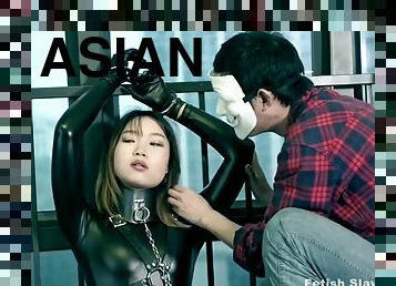 asiatisk, bdsm, bondage, läder