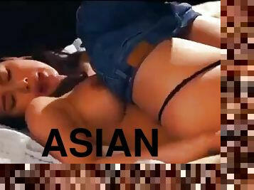 asiatisk, cumshot, creampie