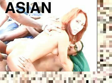 asiatique, gros-nichons, anal, interracial, rousse, néerlandais