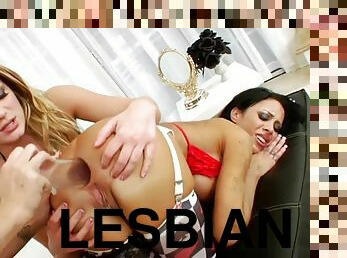 anal, lesbienne, jouet, drôle