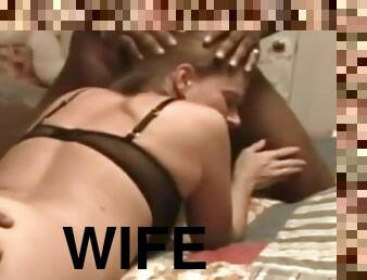 Slut wife gets creampied by three black cocks
