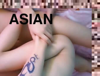 asiatique, ejaculation-sur-le-corps, ados, hardcore, japonais, gros-plan